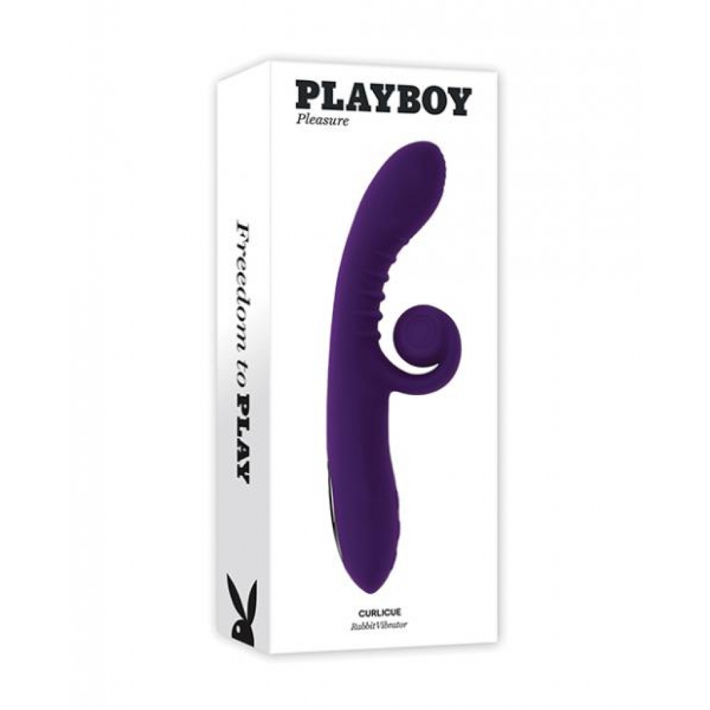 Playboy Pleasure Curlicue Rabbit Vibrator - Acai Bliss