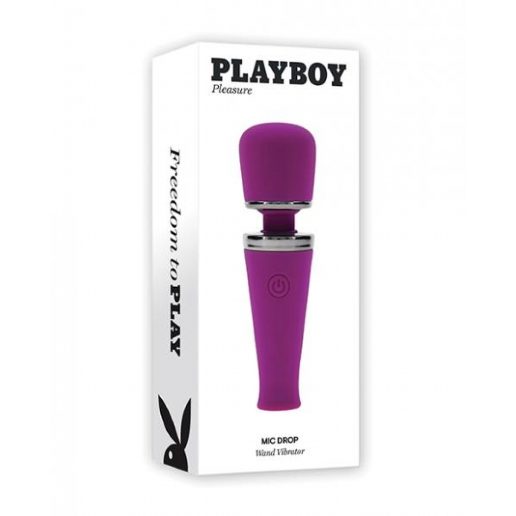 Playboy Pleasure Mic Drop Petite Wand Vibrator - Fuchsia