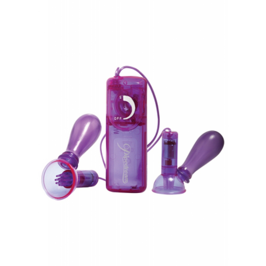 Vibrating Nipple Pumps in Purple