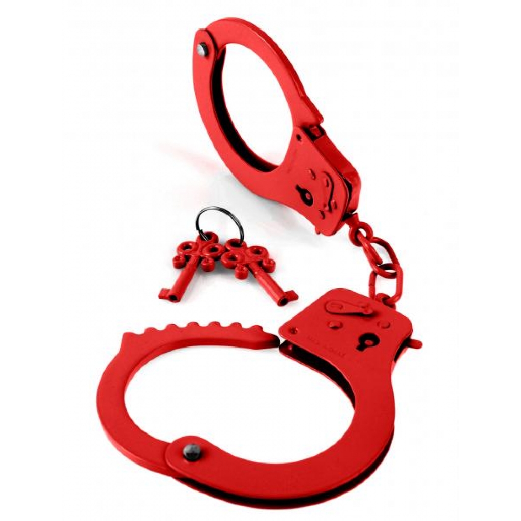 Fetish Fantasy Adjustable Metal Handcuffs - Red