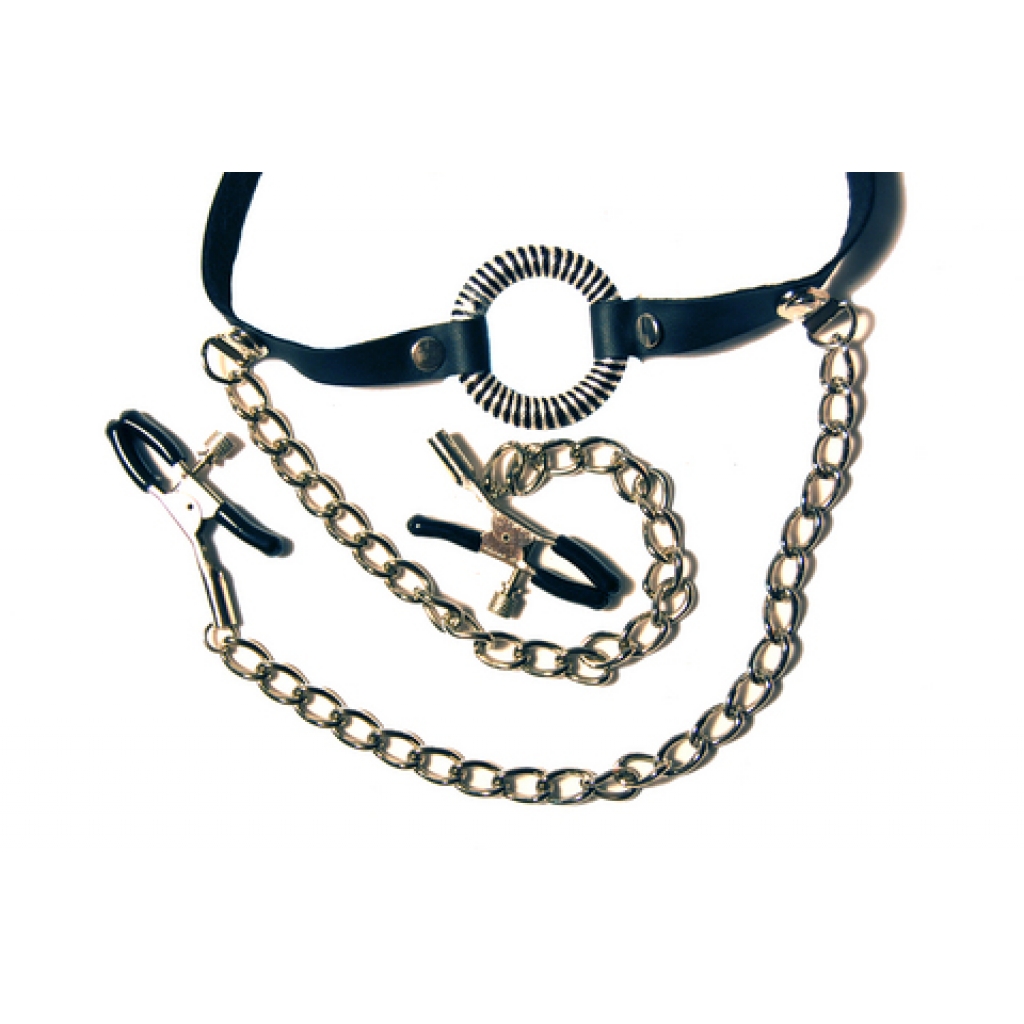 O-Ring Gag with Adjustable Nipple Clamps