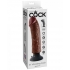 King Penis 8 inches Vibrating Dildo - Brown