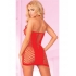 Pink Lipstick Seamless Halter Net Dress - Red 1X/2X