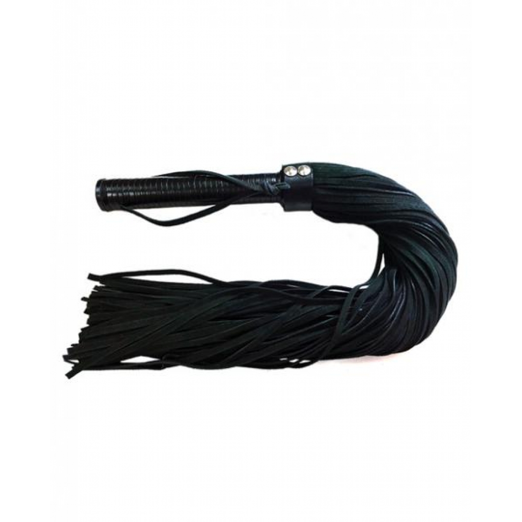 Rouge Suede Flogger with Leather Handle - Black