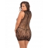 Rene Rofe Reckless Lace Mini Dress Black 1X/3X