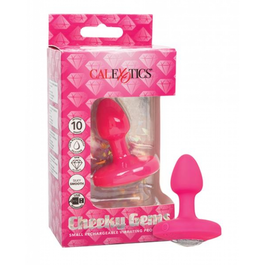 Cheeky Gems Small Rechargeable Vibrating Probe - Pink