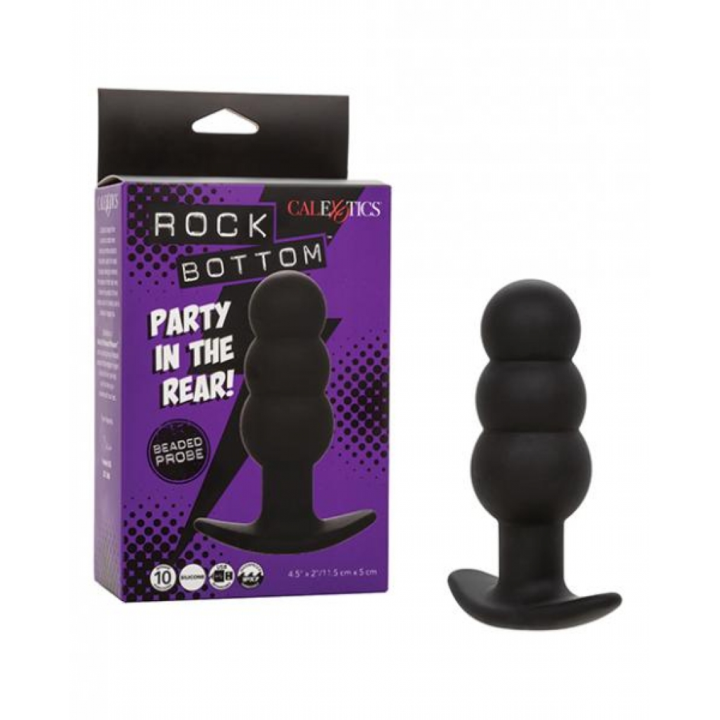 Rock Bottom Beaded Anal Probe - Powerful Stimulation in Black