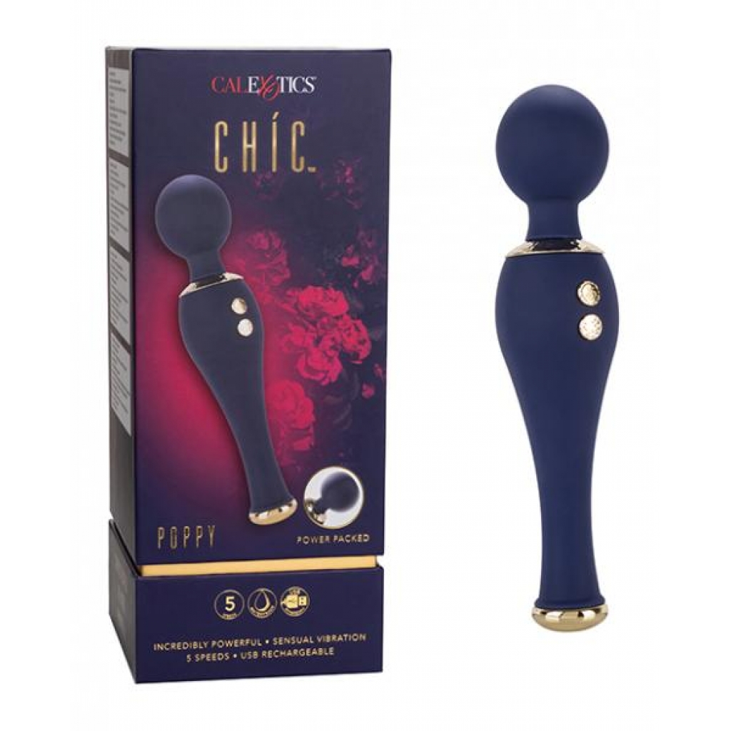 Chic Poppy Pleasure Massager - Blue