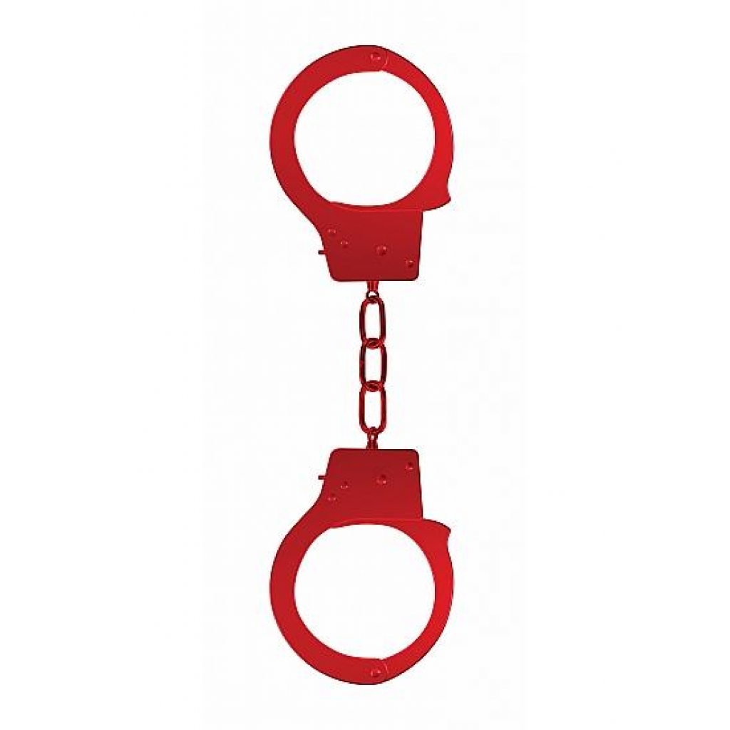 Beginner-Friendly Metal Handcuffs in Red