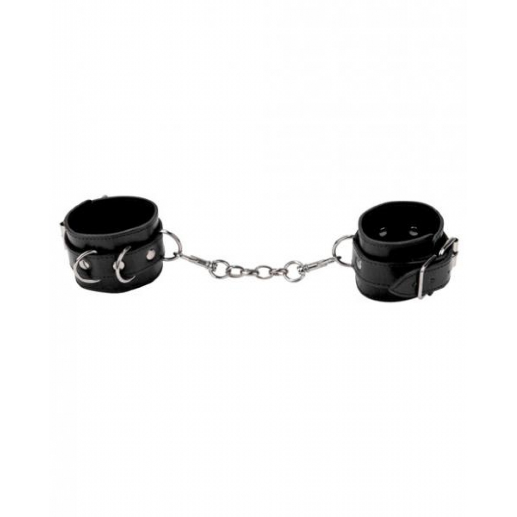 Ouch! Leather Cuffs for Hands and Ankles - Black