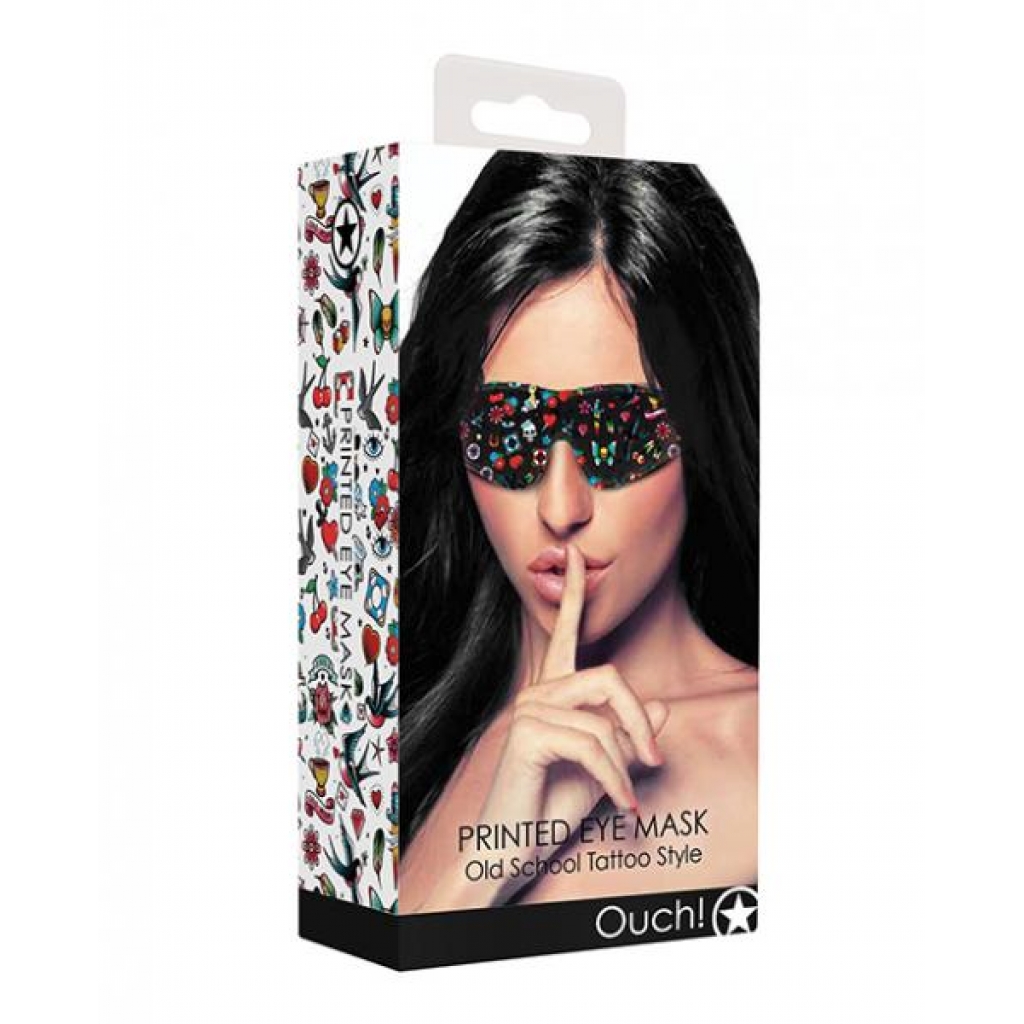 Shots Ouch Tattoo Style Eye Mask - Black