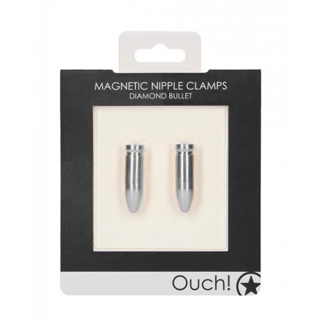 Magnetic Nipple Clamps with Diamond - Silver