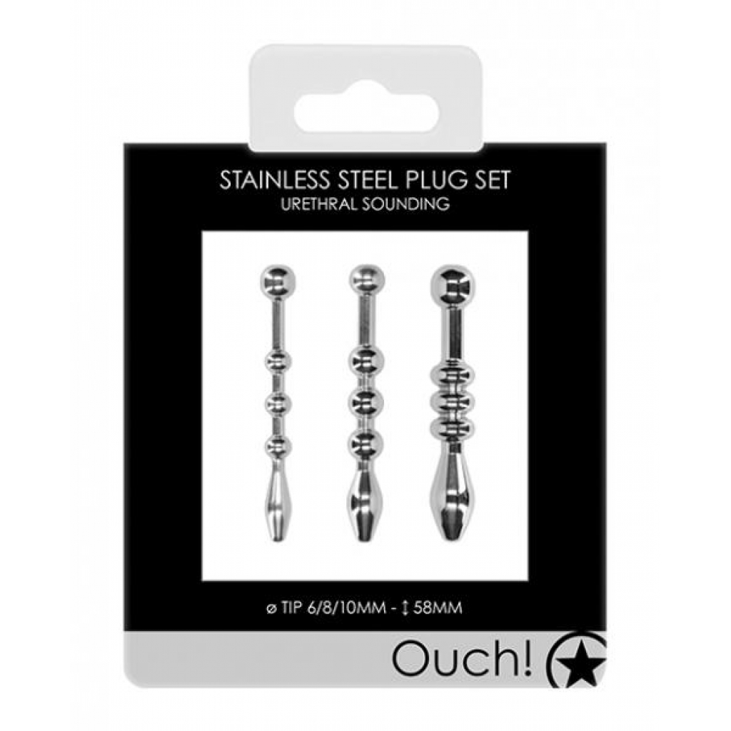 Shots Ouch Urethral Sounding Metal Plug Set