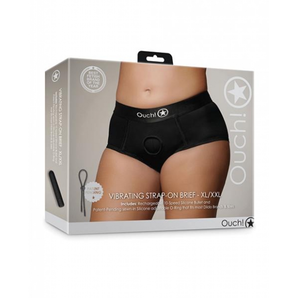 Shots Ouch Vibrating Strap-On Brief - Ultimate Play