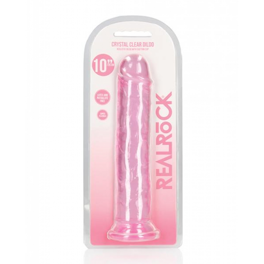 Crystal Clear Realistic 10-Inch Dildo - Pink