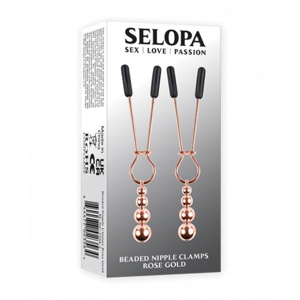 Selopa Beaded Nipple Clamps - Rose Gold