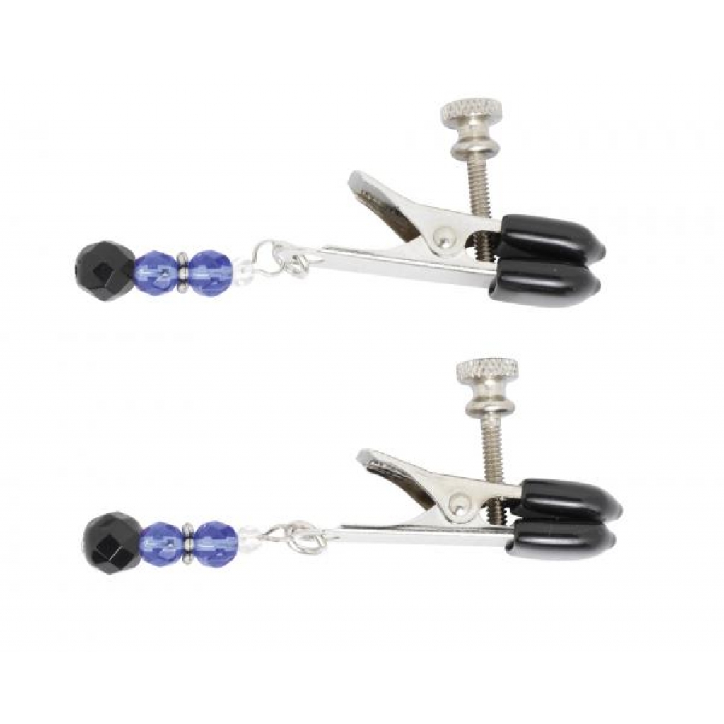 Blue Beaded Clamps with Broad Tip Nipple Clamps