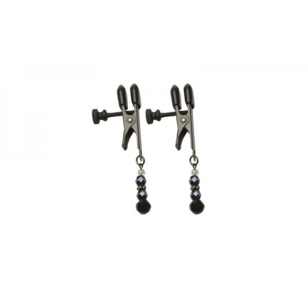 Black Beaded Clamps - Adjustable Broad Tip