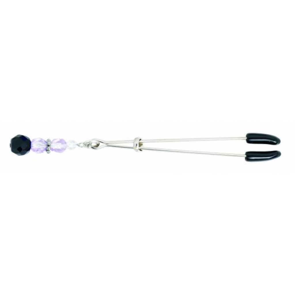 Beaded Clit Clamp with Tweezer Tip - Purple