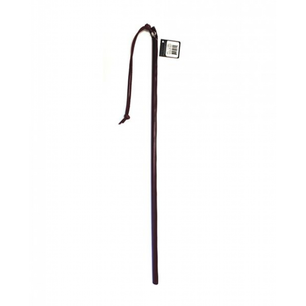 24-Inch Burgundy Leather Wrapped Cane - Elegant Design