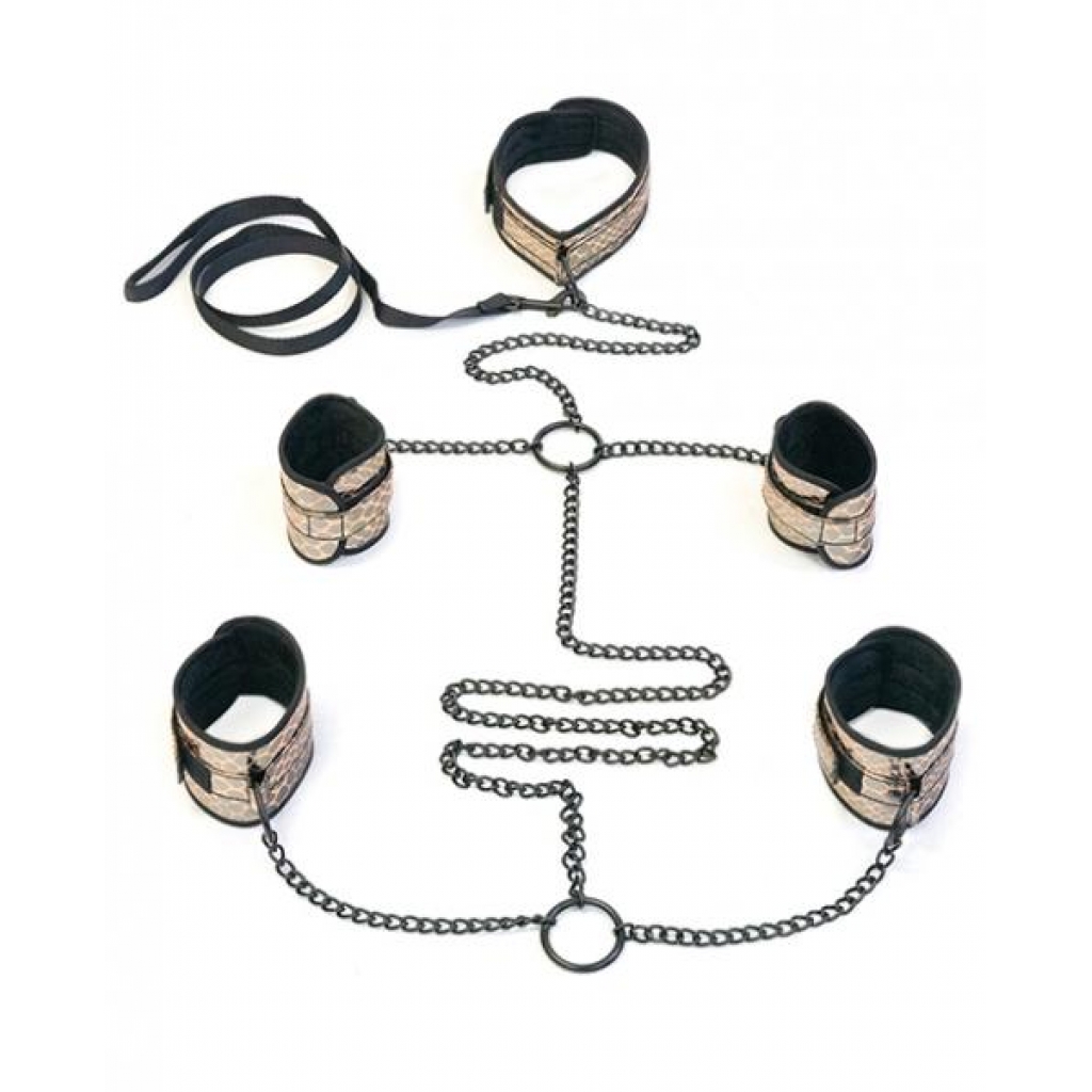 Faux Leather Bondage Kit - Gold