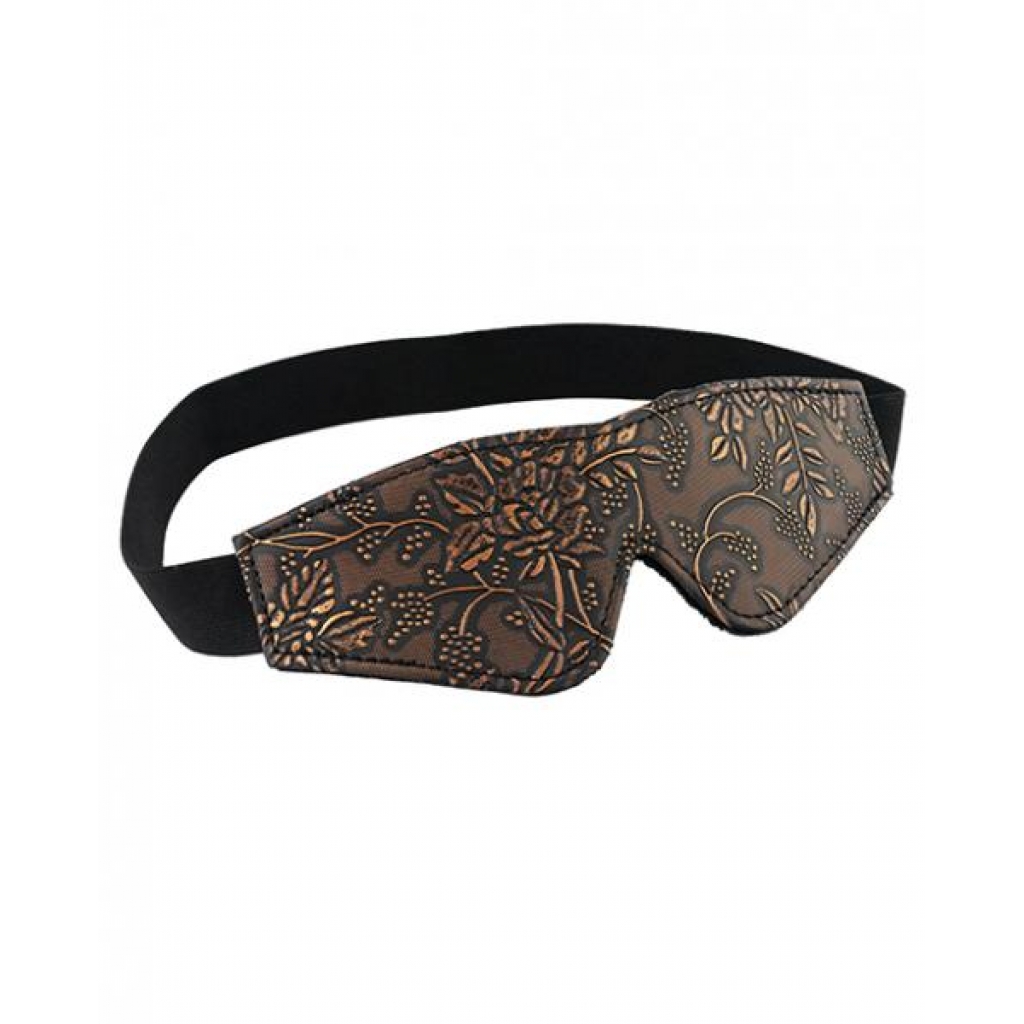 Spartacus Faux Fur Lining Blindfold - Brown Floral Print