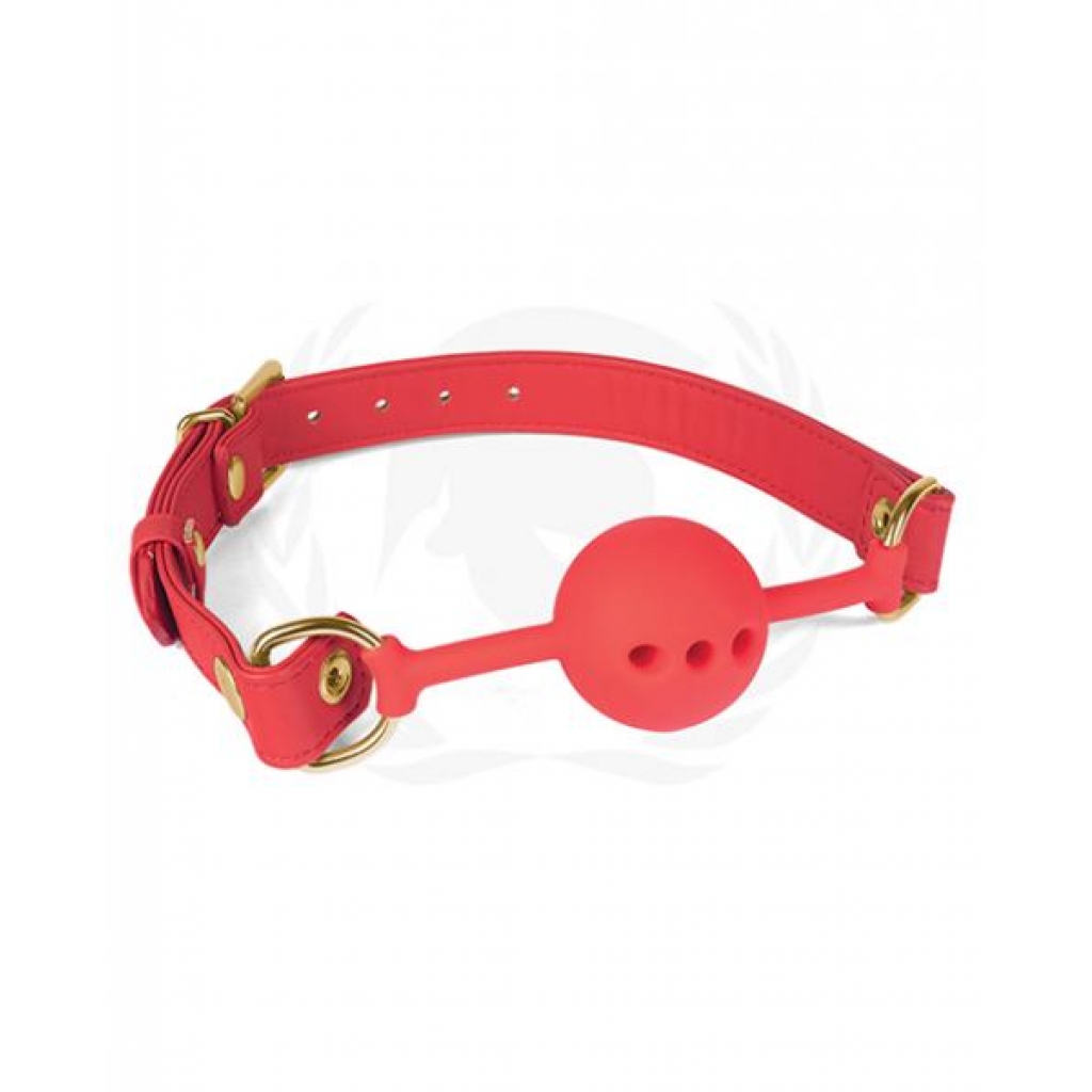 Spartacus Silicone Ball Gag with Red PU Straps - 46mm