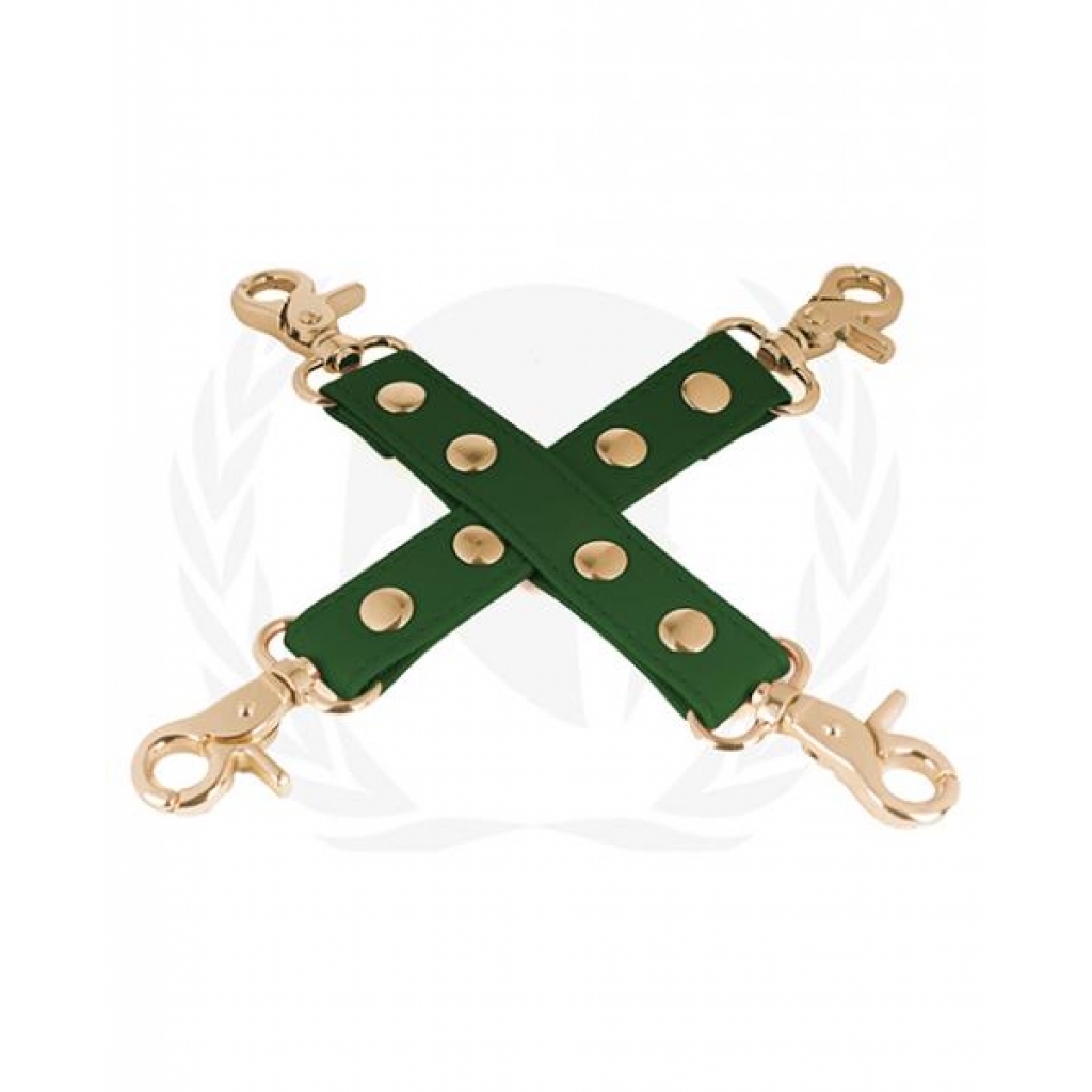 Spartacus PU Hog Tie with Gold Hardware - Green