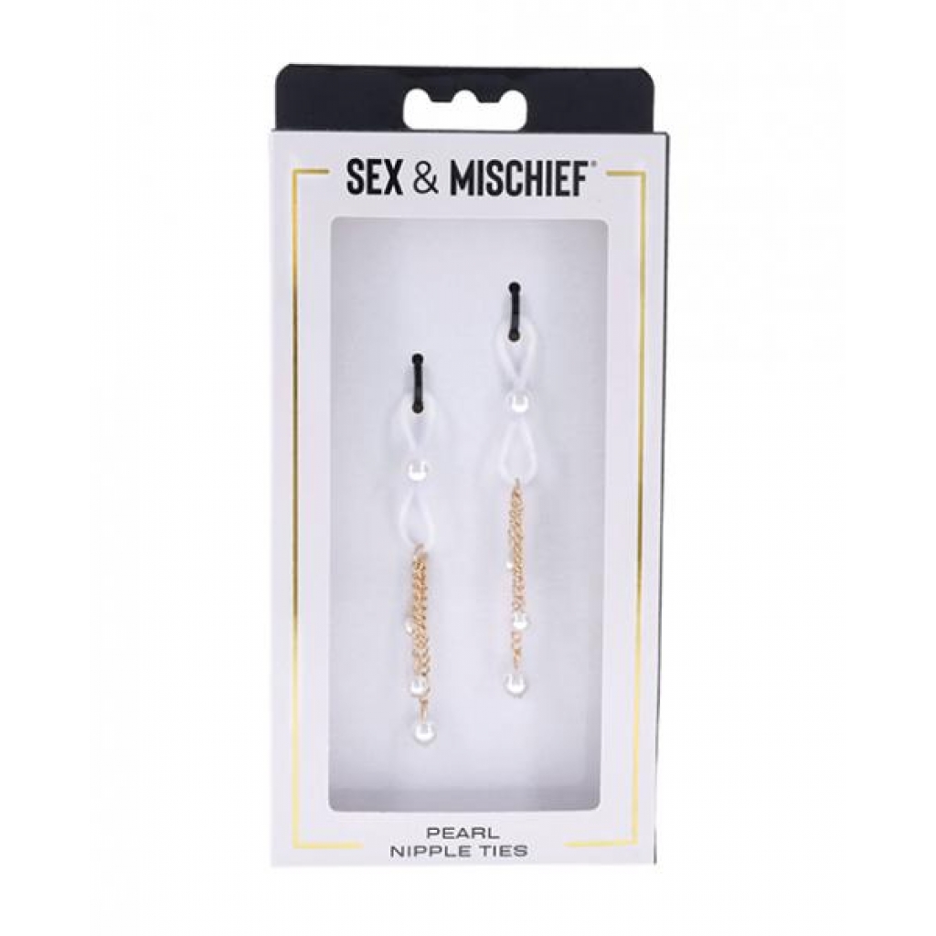 Sophisticated Pearl Nipple Ties for Erotic Moments