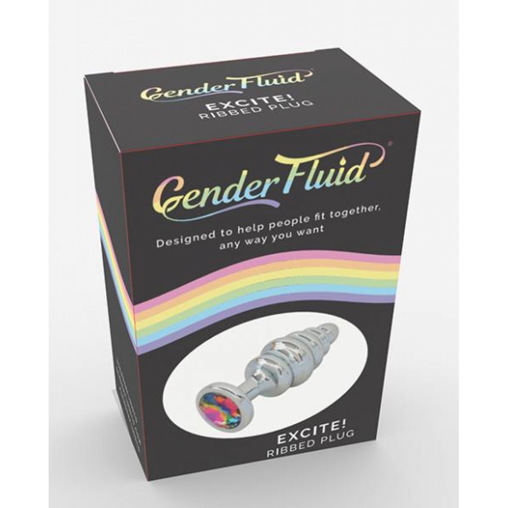 Gender Fluid Excite! Ribbed Plug - Silver