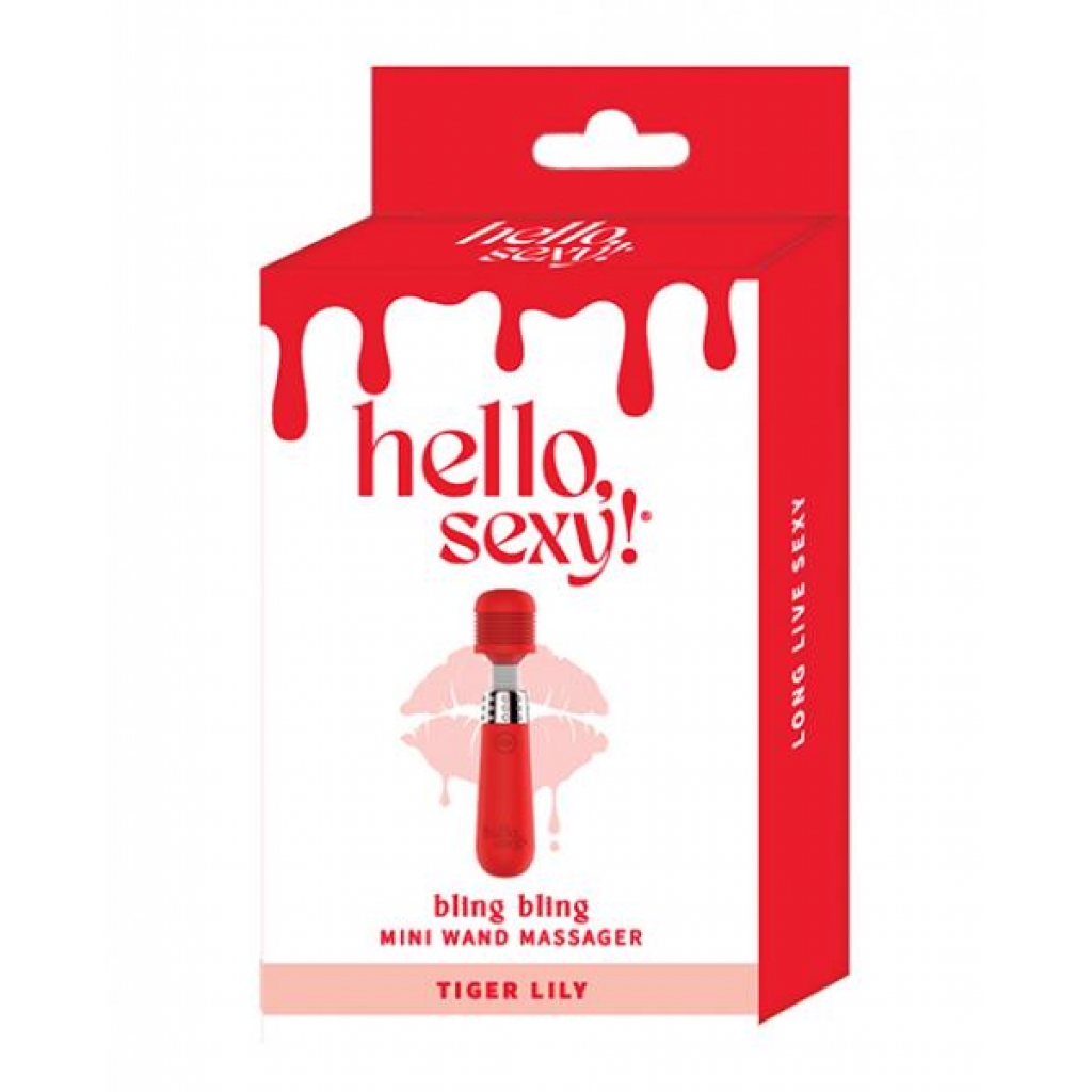 Hello Sexy! Bling Bling Mini Wand Massager - Tiger Lily