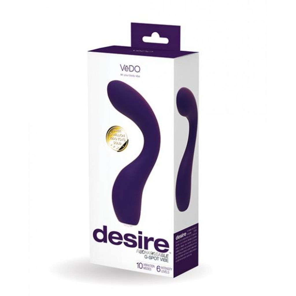 Vedo Desire Rechargeable G-spot Vibe - Purple