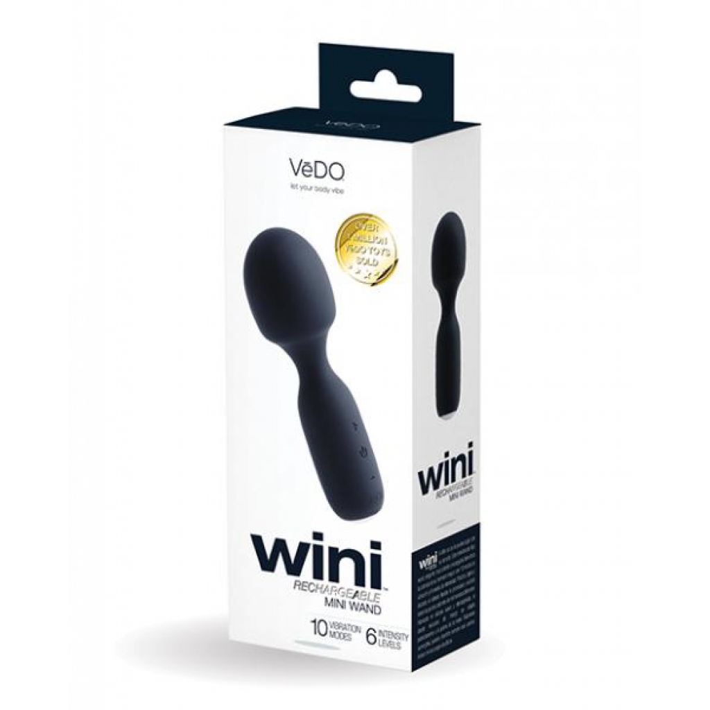 Powerful Rechargeable Mini Wand - Vedo Wini in Just Black