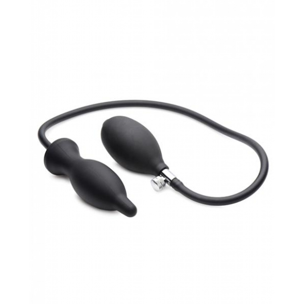 Dark Inflator Inflatable Silicone Anal Plug - Black