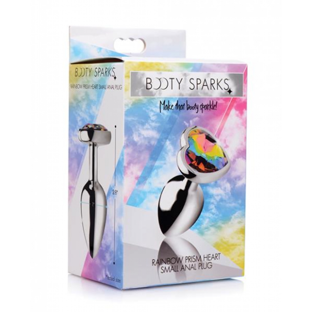 Bootysparks Heart-Shaped Rainbow Prism Anal Plug - Small