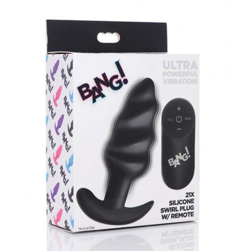 Bang! Vibrating Butt Plug W/remote Control - Black