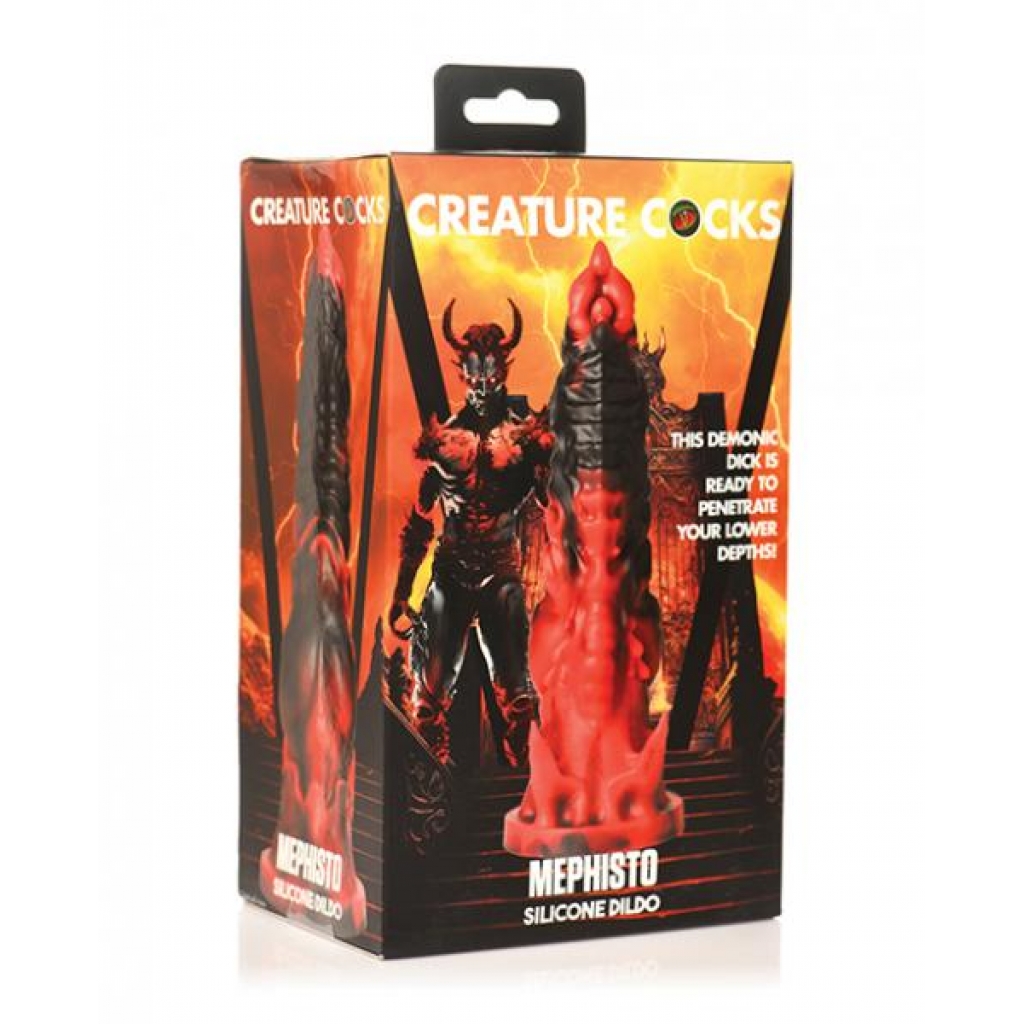 Creature Cocks - Mephisto Silicone Dildo - Black/Red