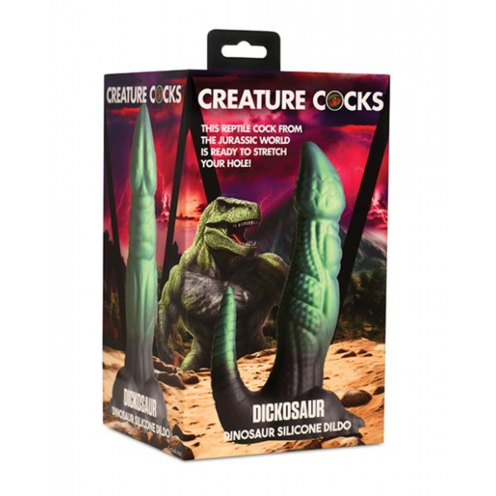 Creature Cocks Dickosaur Dinosaur Silicone Dildo - Black/Teal