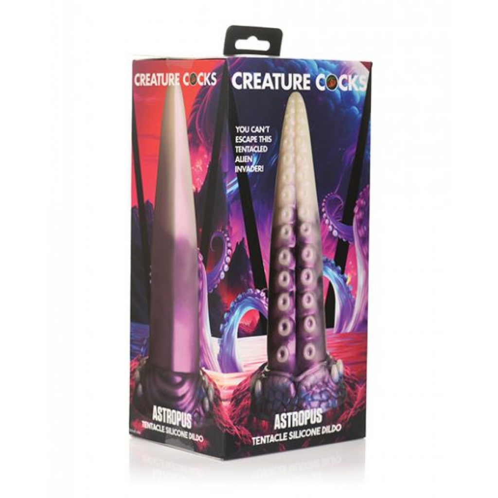 Astropus Tentacle Silicone Dildo - Purple/White