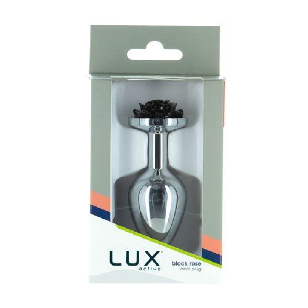 Lux Active Black Rose Metal Butt Plug – Medium