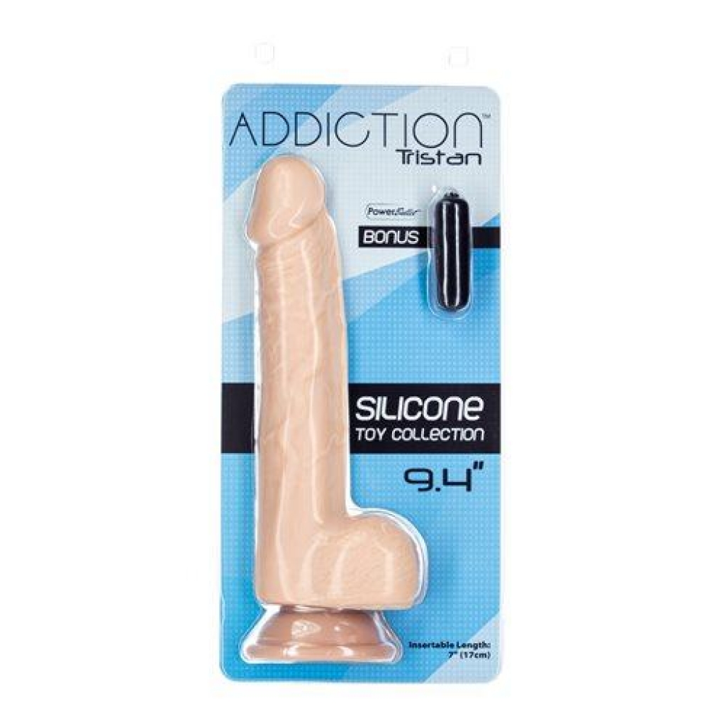 Addiction 100% Tristan 9in Silicone Dildo - Beige