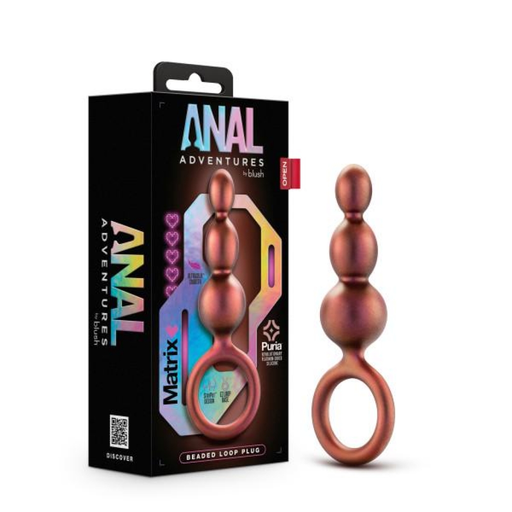 Anal Adventures Matrix Beaded Loop Plug - Copper