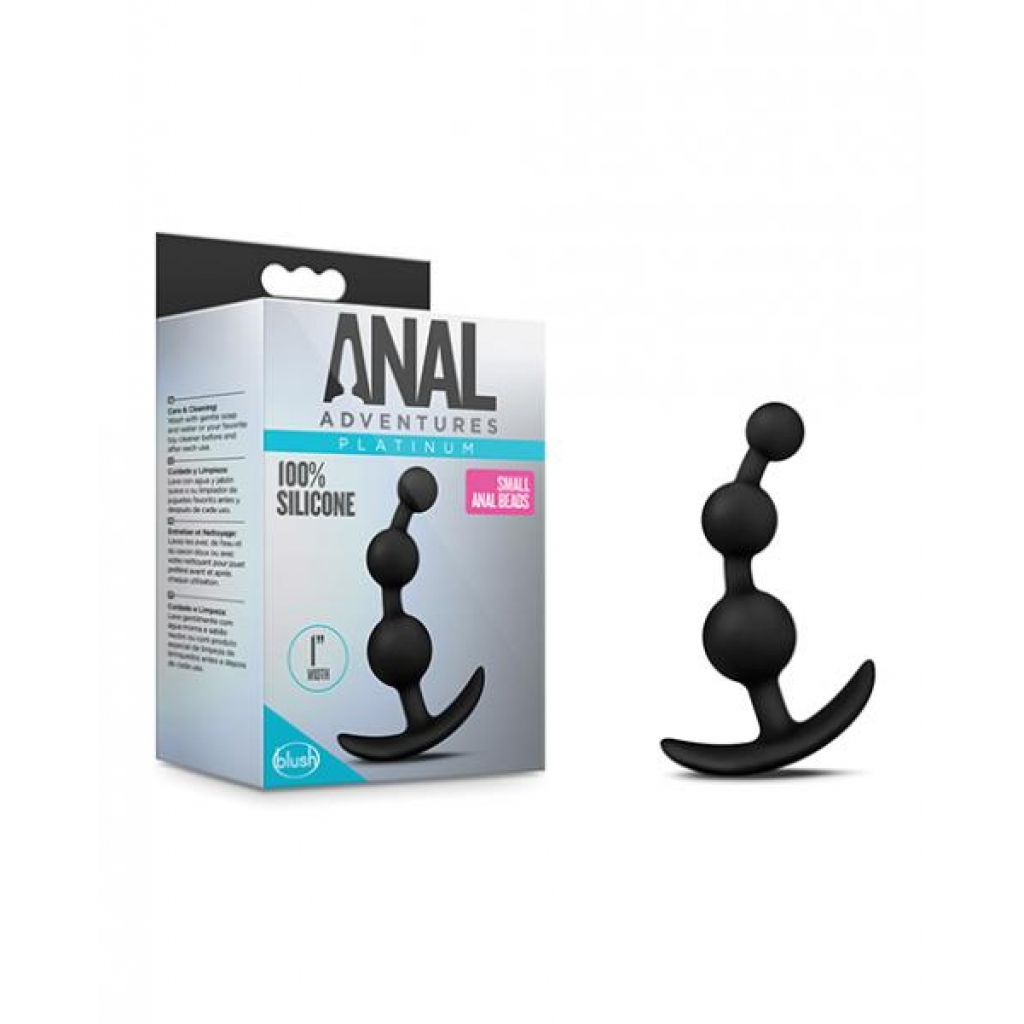 Anal Adventures Platinum Small Anal Beads - Black