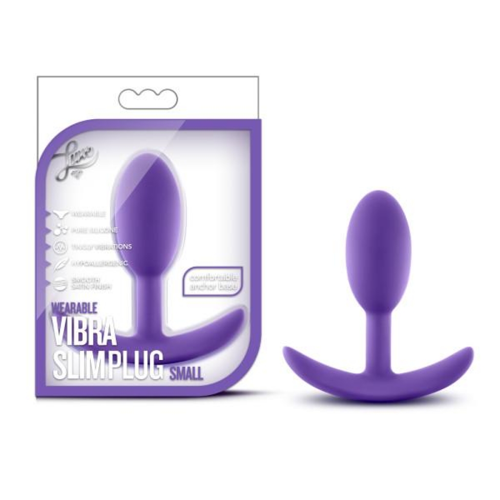 Luxe Wearable Vibra Slim Plug - Small Purple