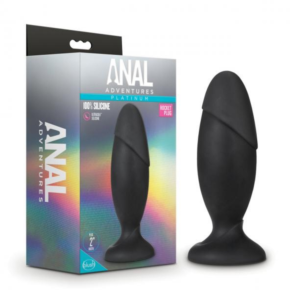 Anal Adventures Platinum Silicone Rocket Plug - Black