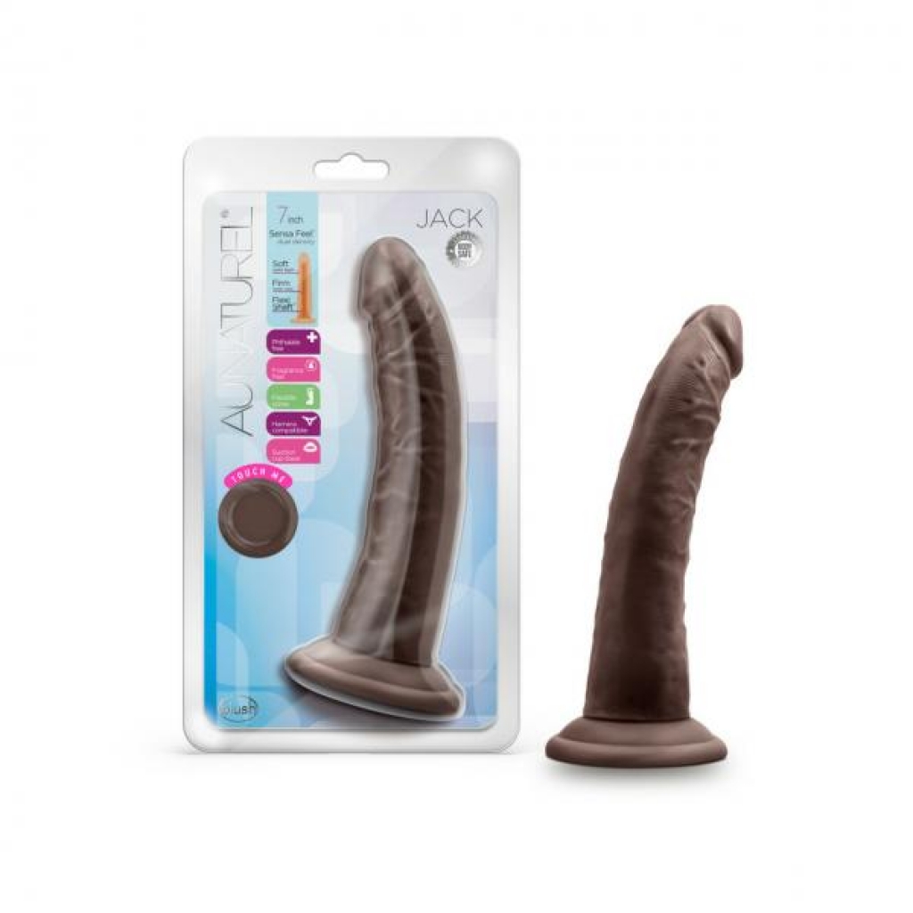 Au Naturel Jack 7 Inch Dildo - Chocolate