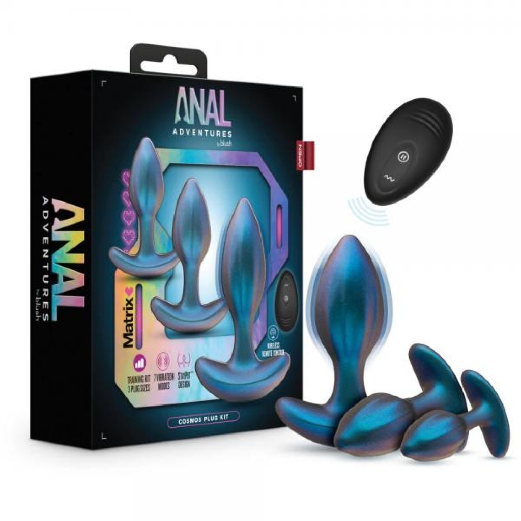 Anal Adventures Matrix Cosmos Plug Kit - Lunar Blue