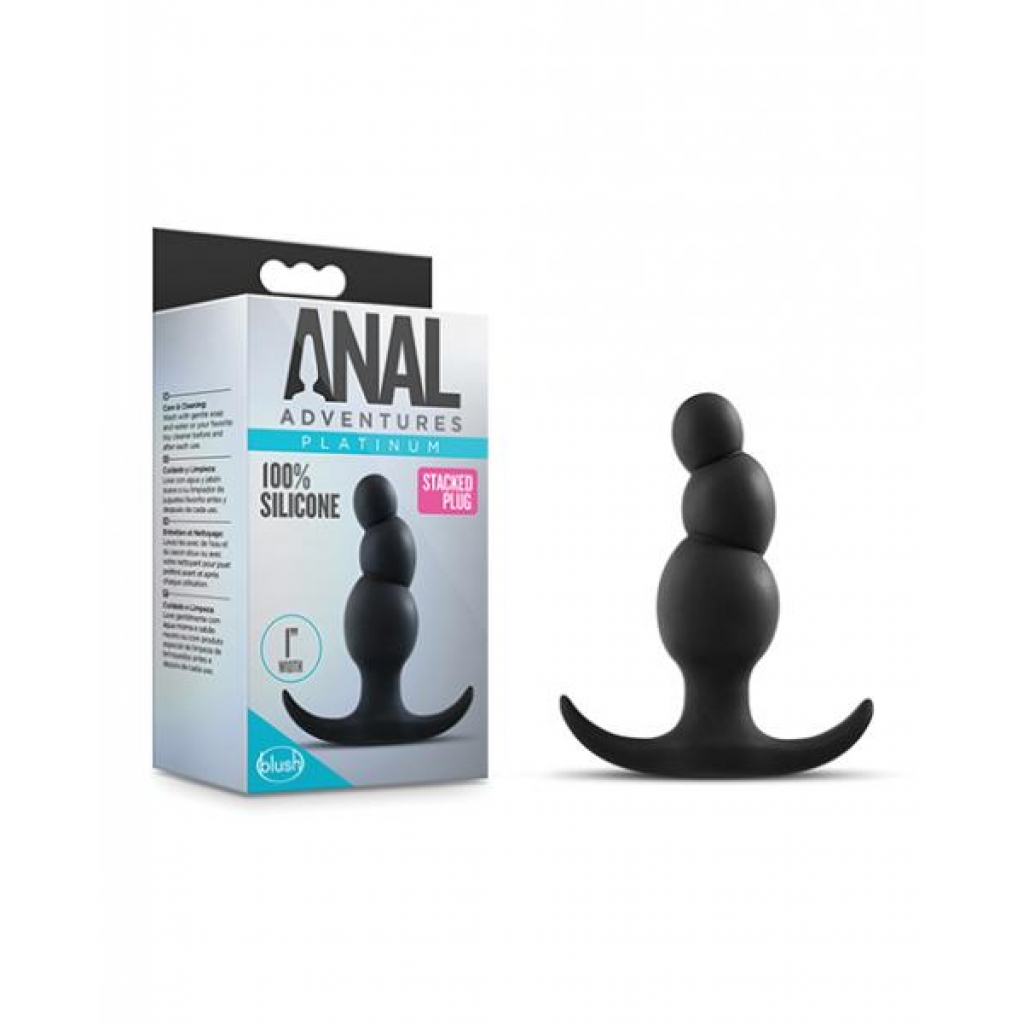 Anal Adventures Platinum Stacked Plug - Black