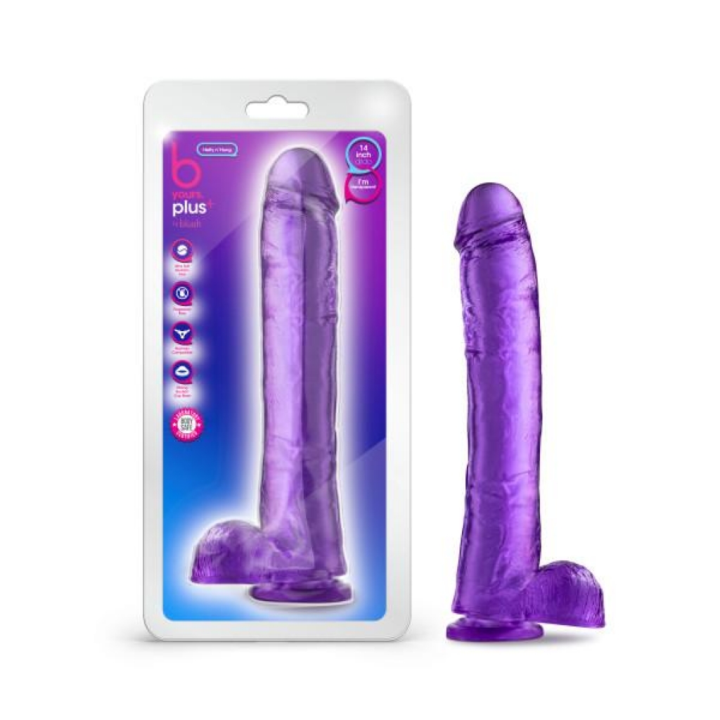 B Yours Plus Hefty N Hung Dildo - Purple