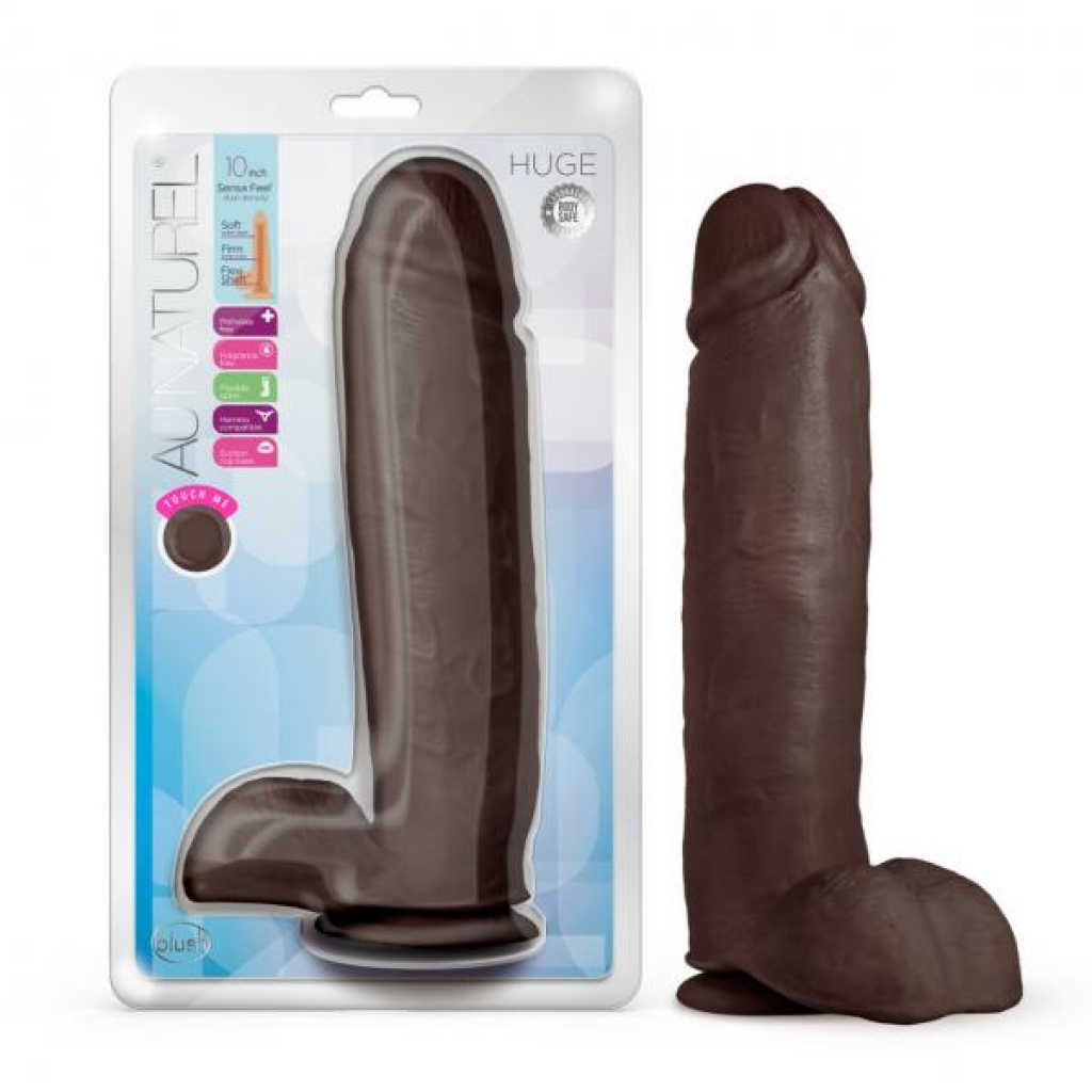 Au Naturel Huge 10in Dildo - Chocolate